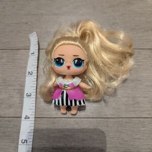 Blonde Doll with Pink and Black Dress Lol Mini Doll